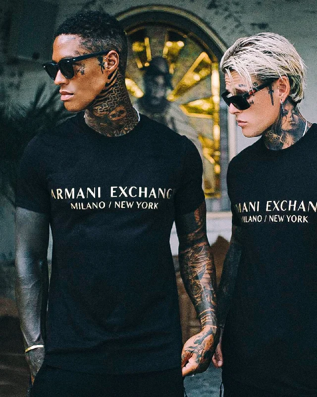 Armani Exchange Armani Exchange X Culture Kings T-Shirt Black/Gold