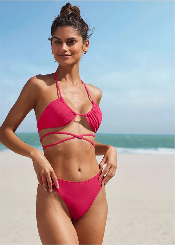 Honolulu Vintage High Leg Bottom - Raspberry