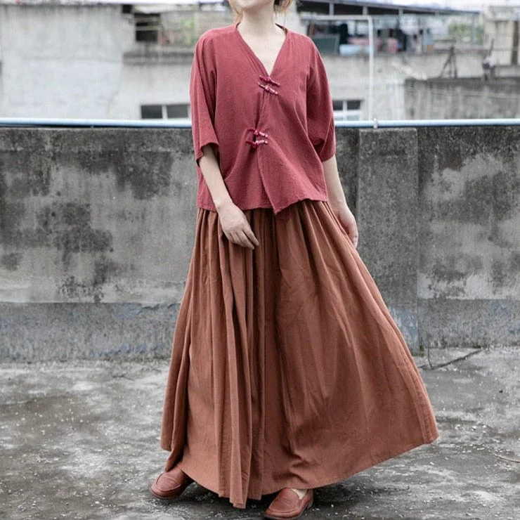 Donatella Long Vintage Maxi Skirt | Lotus Full Maxi Skirt