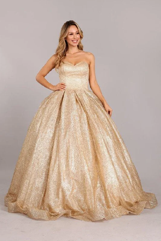 Long Strapless Prom Glitter Ball Gown Christmas party dresses