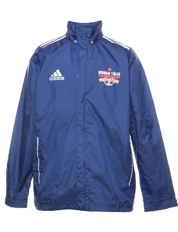 Adidas Classic Navy Nylon Jacket - M Women's sporty jackets