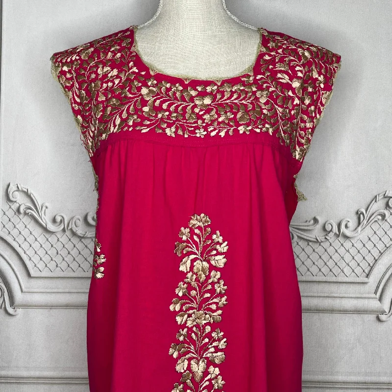 San Antonino Sleeveless Dress - Knee Length Silk Embroidery Sleeveless unclassified dresses