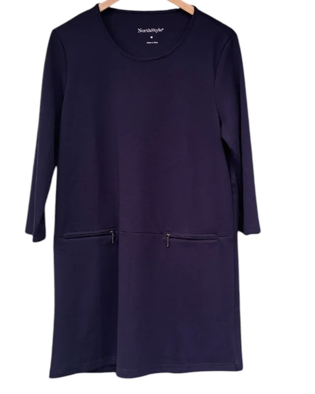 Soft Summer Plum Zip Pocket Tunic Dress Sexy unclassified dresses