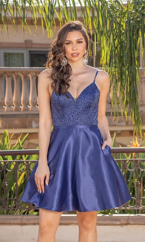 Short A-Line Homecoming Dress With Lace-Up Back Lace Dress Shine