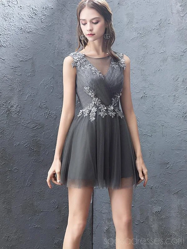 Grey Lace Beaded Cheap Homecoming Dresses Online, Cheap Short Prom Dresses, CM771 Sheer Lace Dress Grey Lace Beaded Cheap Homecoming Dresses Online, Cheap Short Prom Dresses, CM771 Sheer Lace Dress