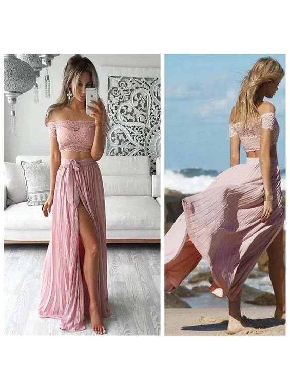 Prom Dresses Off-the-shoulder Lace Long Prom Dress/Evening Dress #JKL007 Lace Dress Flare