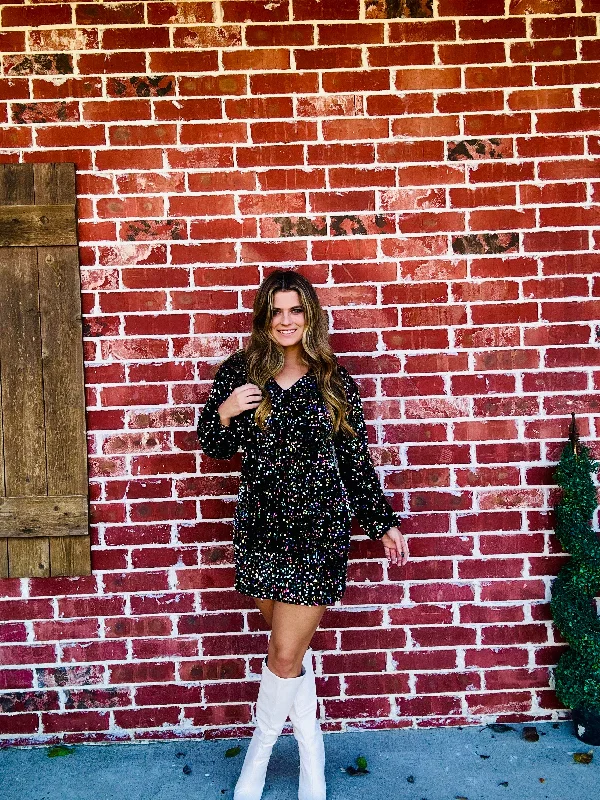 Chromatic Charm Sequin Dress Sequin Lace Dress