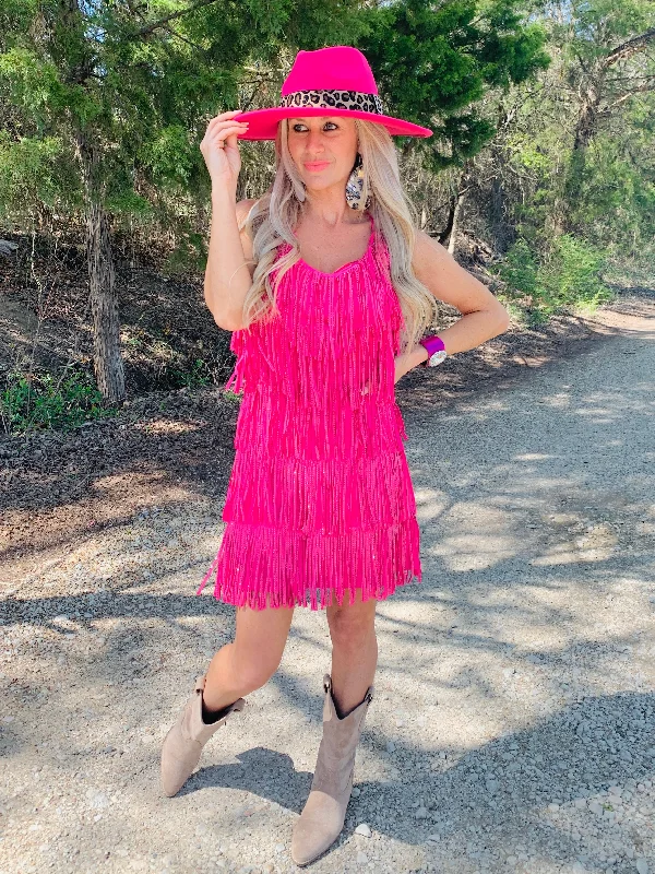 Hot Pink Sequin Chacha Dress Sequin Dress Party