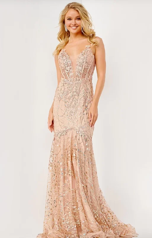 Sequin Spaghetti Semi Transparent Mermaid Gown Sleeveless Sequin Dress