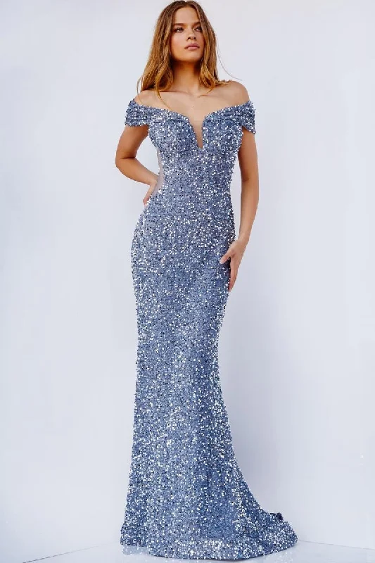 Sequin Mermaid Gown Royal Blue Glam Sequin Dress