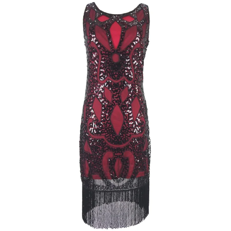 1920s Art Deco Sequin Beaded Tank Flapper Geometric Tassel Hem Dress Gold Sequin Dress 1920s Art Deco Sequin Beaded Tank Flapper Geometric Tassel Hem Dress Gold Sequin Dress