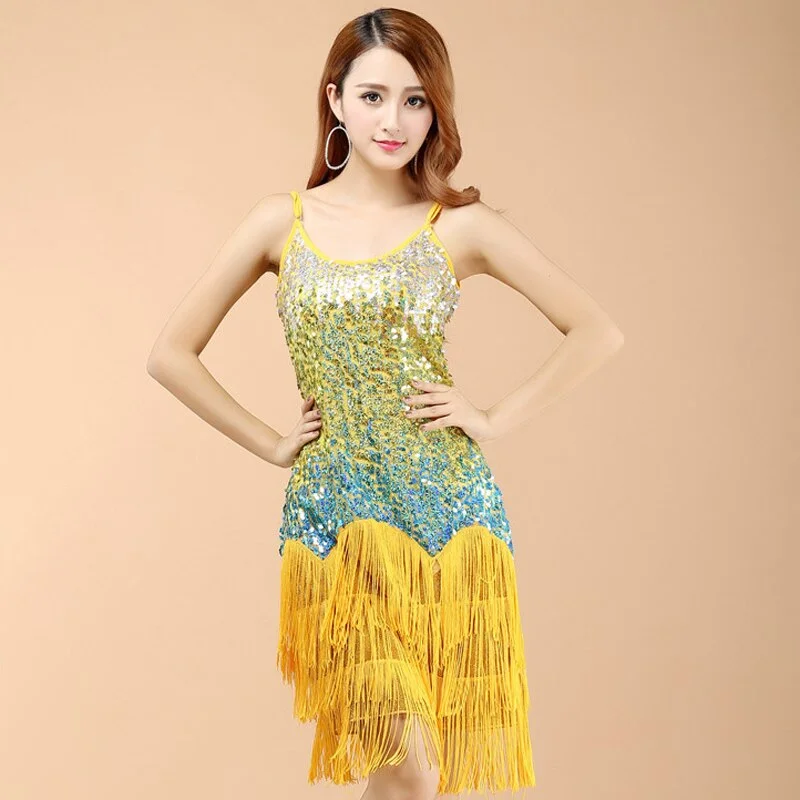 Women Bling Latin Dance Dress Sexy Rainbow Color Club Slip Gradual Sequin Fringe Dress With Tassel Vestido Robe Paillettes Sequin Backless Dress Women Bling Latin Dance Dress Sexy Rainbow Color Club Slip Gradual Sequin Fringe Dress With Tassel Vestido Robe Paillettes Sequin Backless Dress